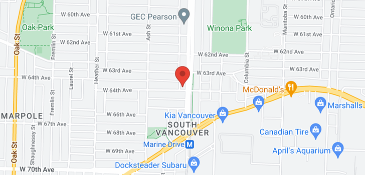 map of 7969-7989 CAMBIE STREET